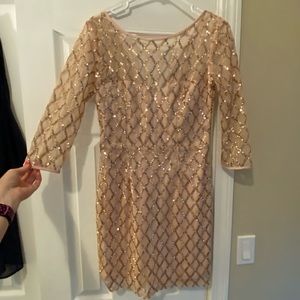 Gorgeous sequin lace pink Lulu’s size medium dress worn once, short